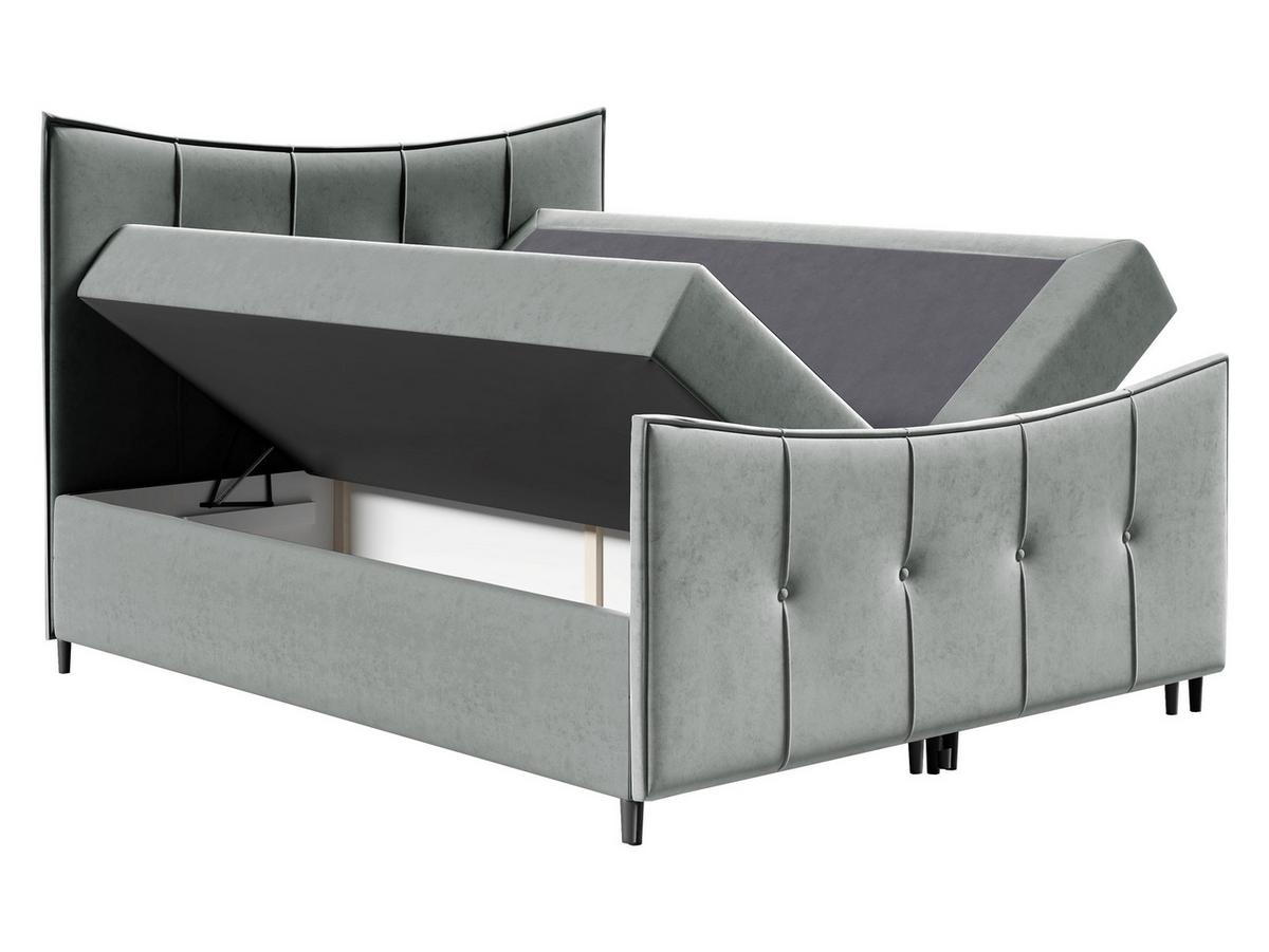 BOXBETT Bergamo Lux - H3 - Grau, Holz (160/200cm) - MIRJAN24