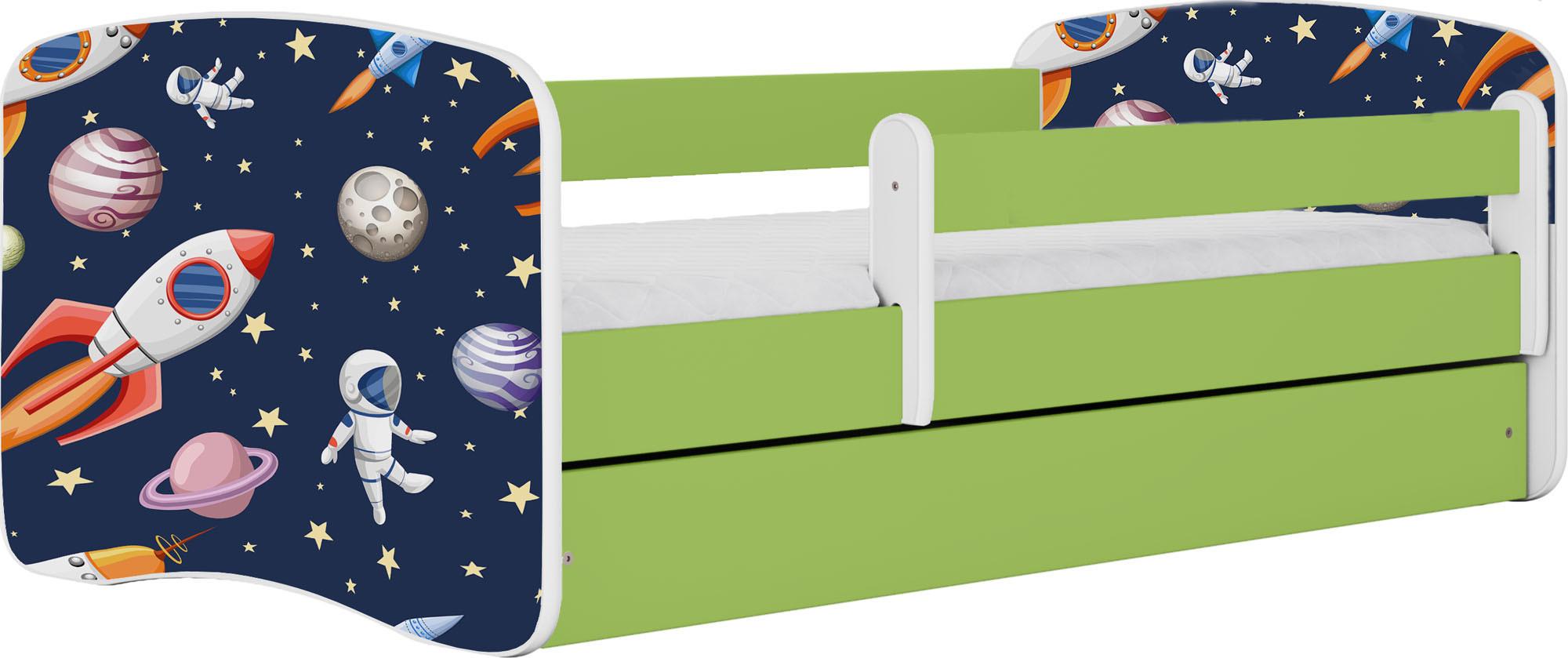 KINDERBETT Emily mit Schublade und Matratze, Grün 80x180 cm - Dunkelblau, Holzwerkstoff (180/80cm) - WFL GROUP