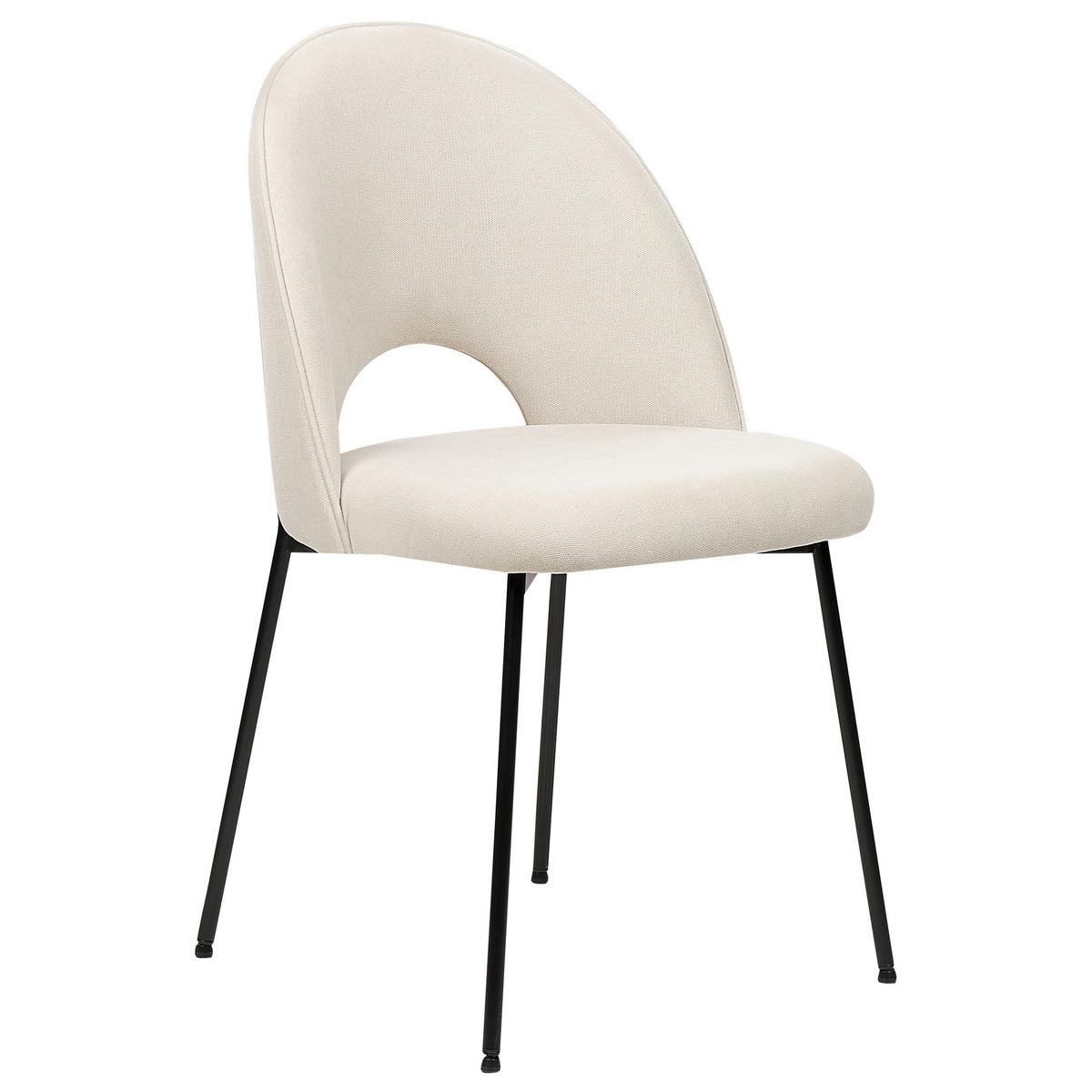 ESSZIMMERSTUHL 2er-Set Samtstoff Beige Covelo - Beige, Textil/Metall (46/84/45cm) - Beliani