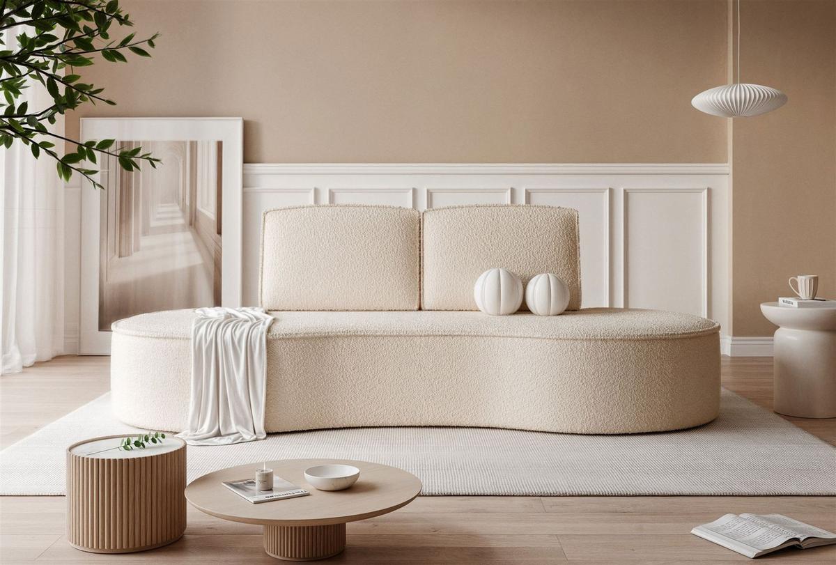 SOFA 3-sitzer Arlet In Stoff Abriamo - Beige, Holzwerkstoff/Textil (234/88/101cm) - Fun Möbel