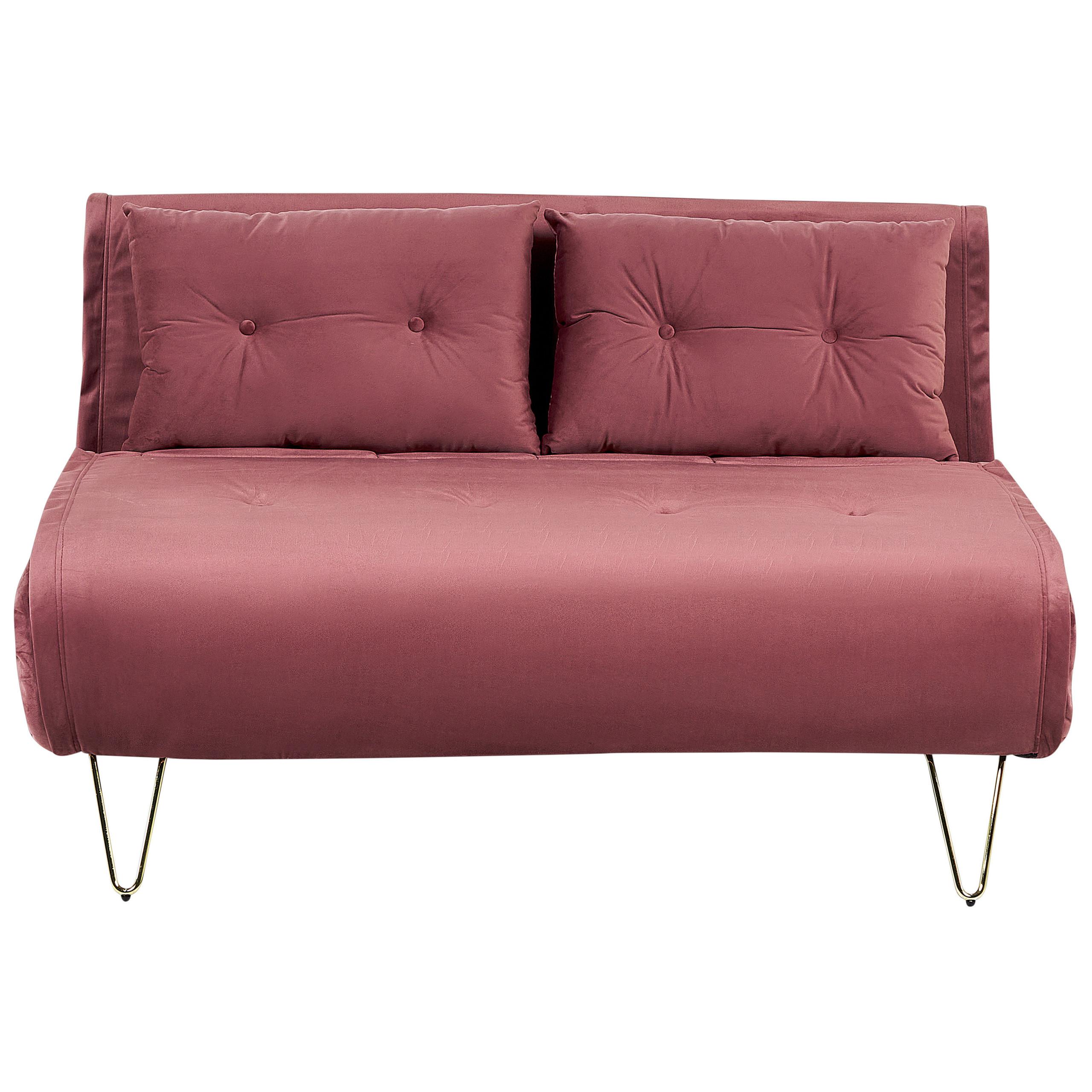2-SITZER-SCHLAFSOFA Samtstoff Rosa Vestfold - Pink, Textil (130/81/80cm) - Beliani