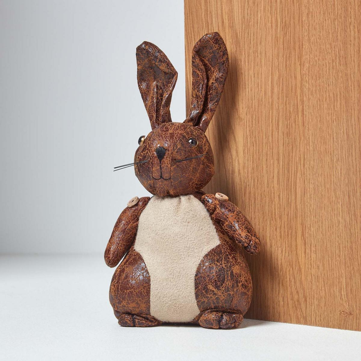TÜRSTOPPER Hase - Braun, Kunststoff (17/17cm) - Homescapes