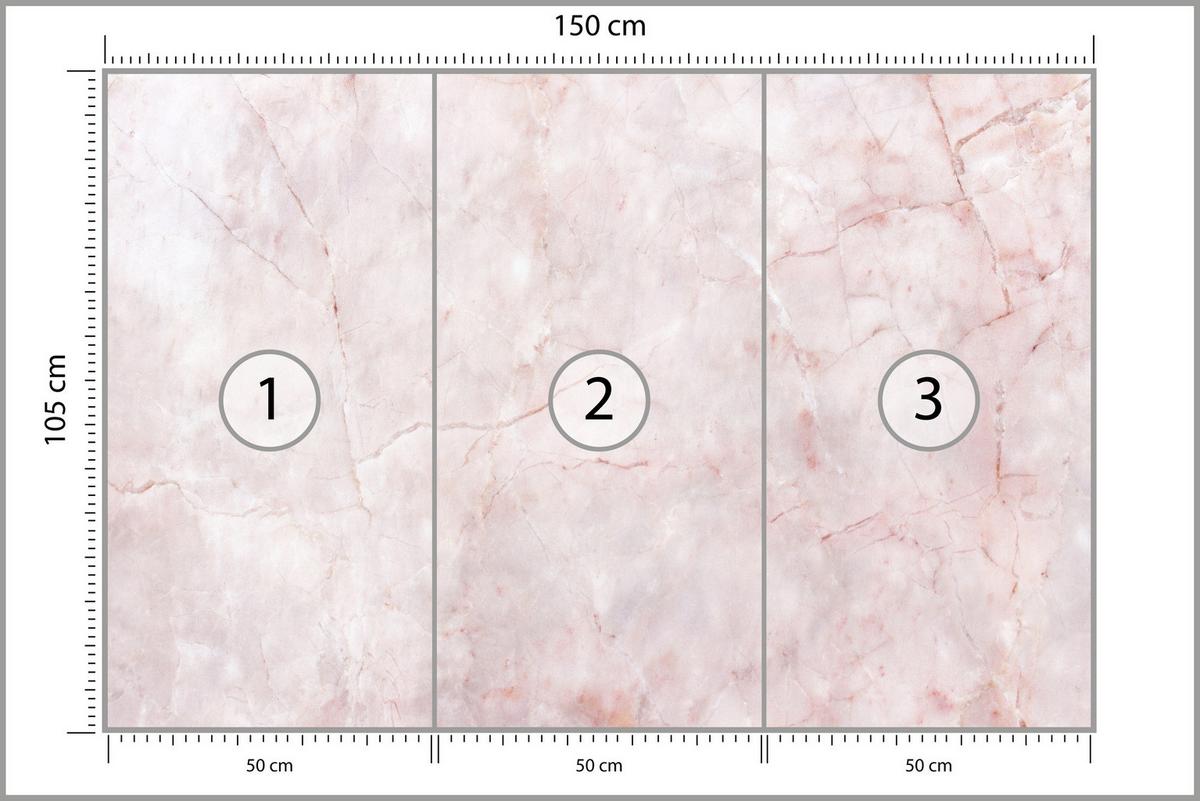 FOTOTAPETE Rosa Marmor Abstraktion Moderne Muster 150x105 - Rosa, Papier (150/105cm) - Muralo