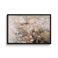 POSTER MIT RAHMENGERAHMTES BILD Mandelblüte - Kunst - Van Gogh - Beige - Abstrakt 90x60 cm - Braun, Papier (90/60cm) - MuchoWow