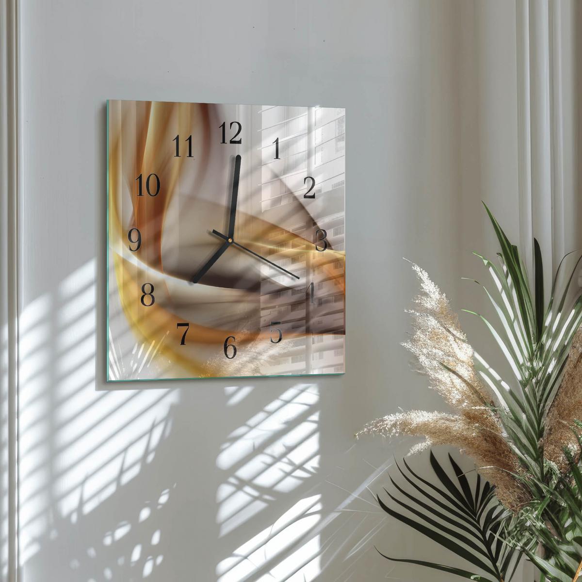 WANDUHR aus Glas 30x30 cm - Abstraktion - Multicolor, Glas (30/30/0.4cm) - TULUP
