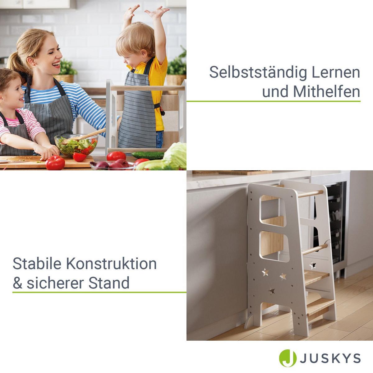 LERNTURM Henny in Weiß - Weiß, Holzwerkstoff (40/90/44cm) - Juskys