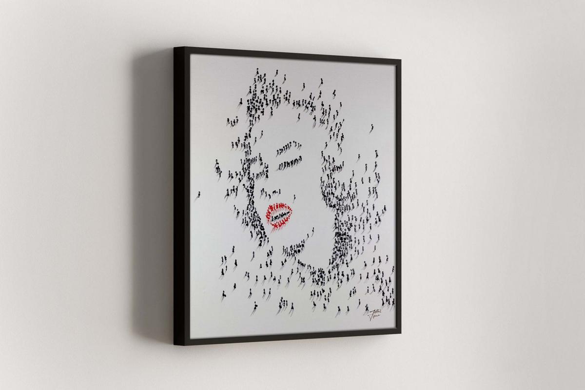 ÖLGEMÄLDE 80/80 cm - Schwarz/Weiß, Holz/Textil (80/80cm) - KUNSTLOFT