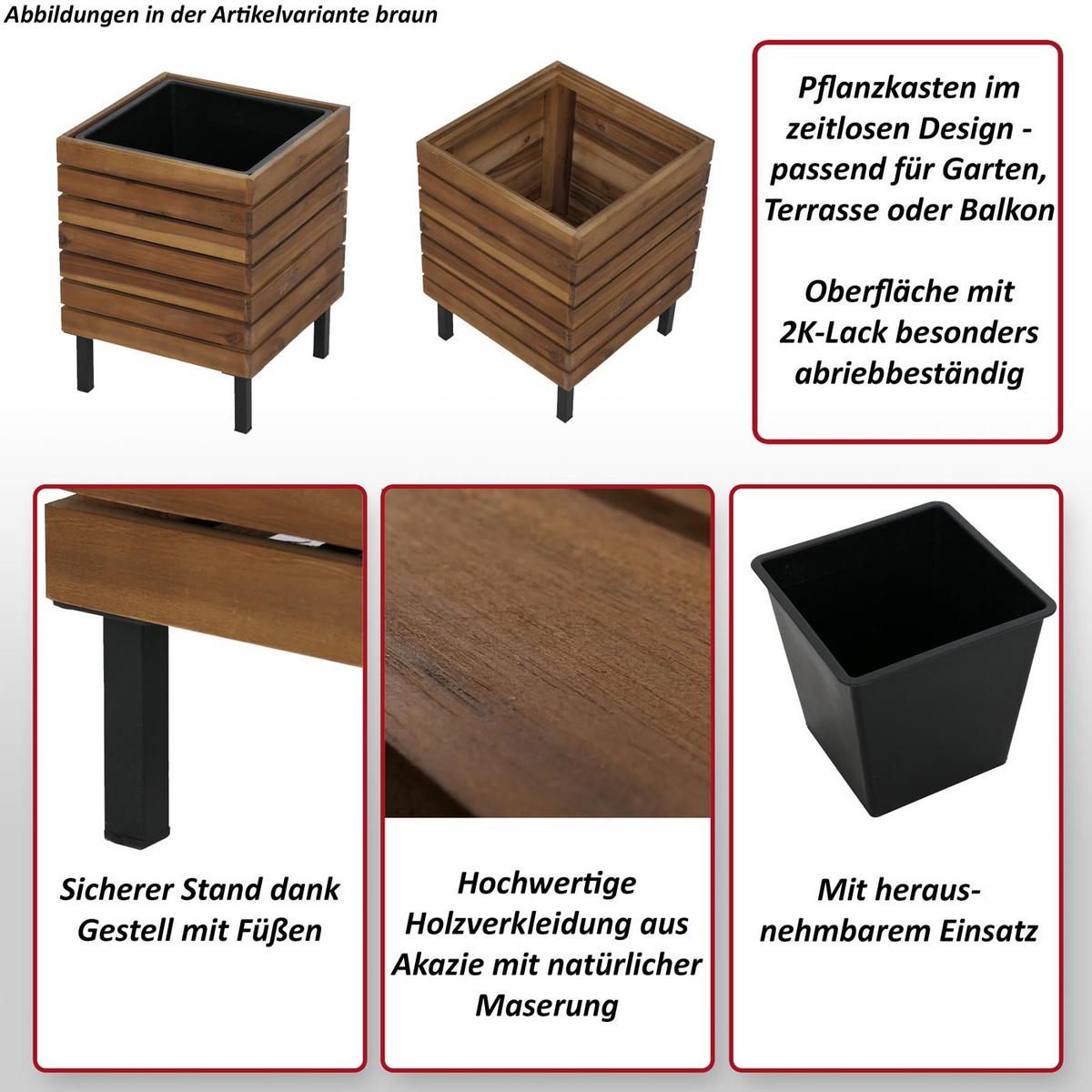 PFLANZKASTEN Braun - Braun, Holz (33/43/33cm) - MCW