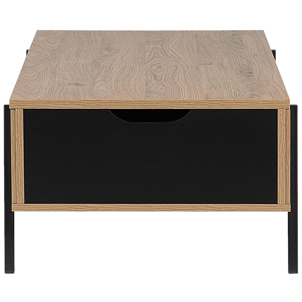 COUCHTISCH heller Holzfarbton/Schwarz rechteckig Blackpool - Schwarz/Braun, Holzwerkstoff (107/59/37cm) - Beliani