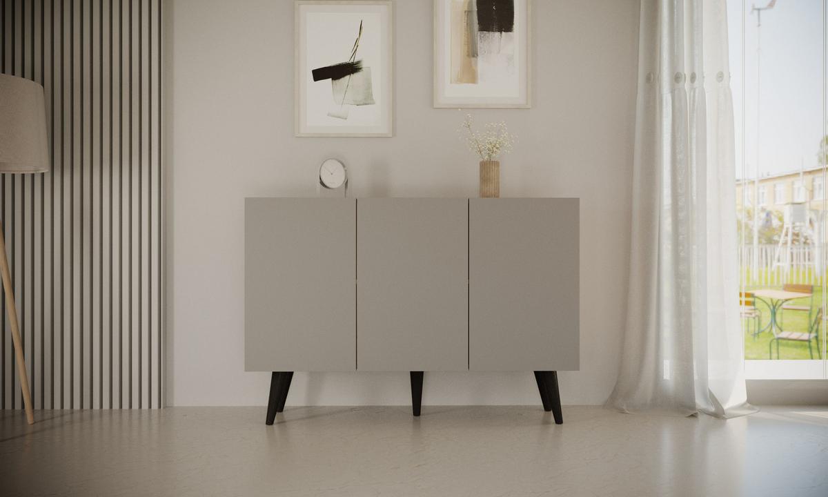 SIDEBOARD Toronto Grau - Grau, Holzwerkstoff (120/95.5/40cm) - Petits-meubles