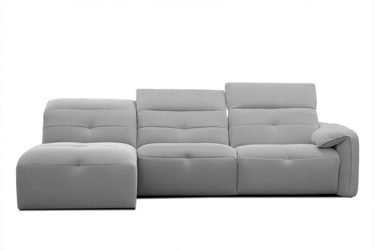 ECKSOFA TRENTO 4-Sitzer mit 1 Relaxfunktion, grau - Schwarz/Grau, Holzwerkstoff/Kunststoff (165/262cm) - Wozimo