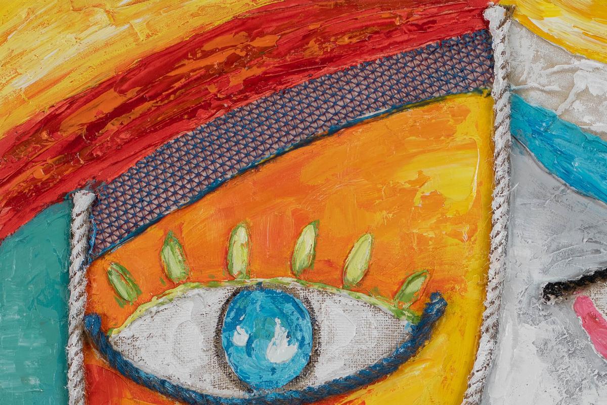 ACRYLBILD HANDGEMALT 80/80 cm - Multicolor, Holz/Textil (80/80cm) - KUNSTLOFT