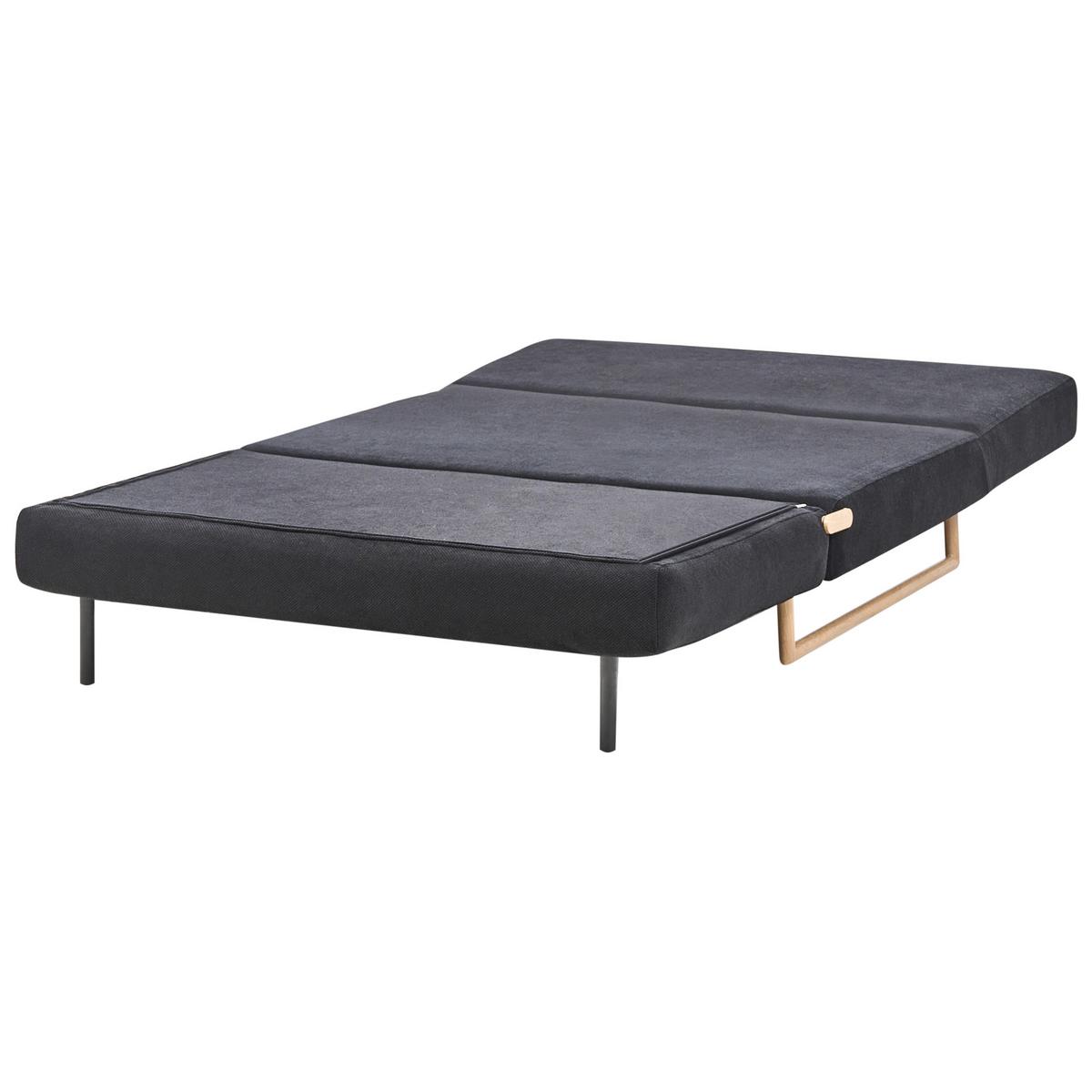 SCHLAFSOFA 2-Sitzer Stoff Schwarz Jerslev - Hellbraun/Schwarz, Textil (120/87/84cm) - Beliani