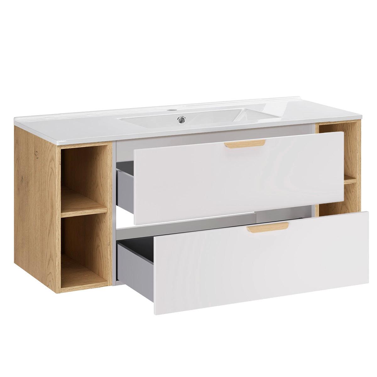 WASCHTISCH 121cm Oria Weiß - Weiß, Holzwerkstoff (121/50/46.5cm) - Petits-meubles
