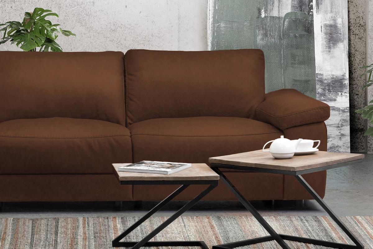 ECKSOFA XL MOTORISCHER RELAXFUNKTION LOLA Braun Leder Relaxfunktion - Schwarz/Braun, Leder (304/178cm) - KAWOLA