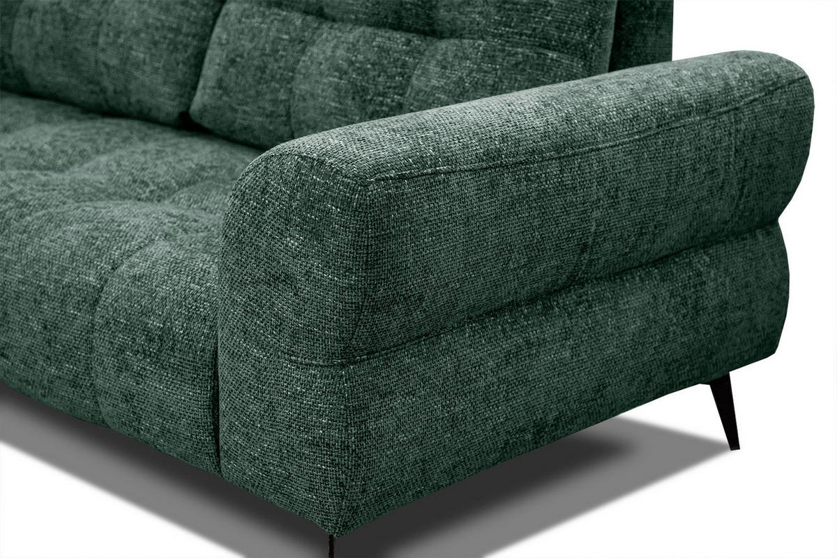 ECKSOFA SALVINI 5-Sitzer, smaragdgrün - Smaragdgrün/Schwarz, Holzwerkstoff/Textil (158/292cm) - Wozimo