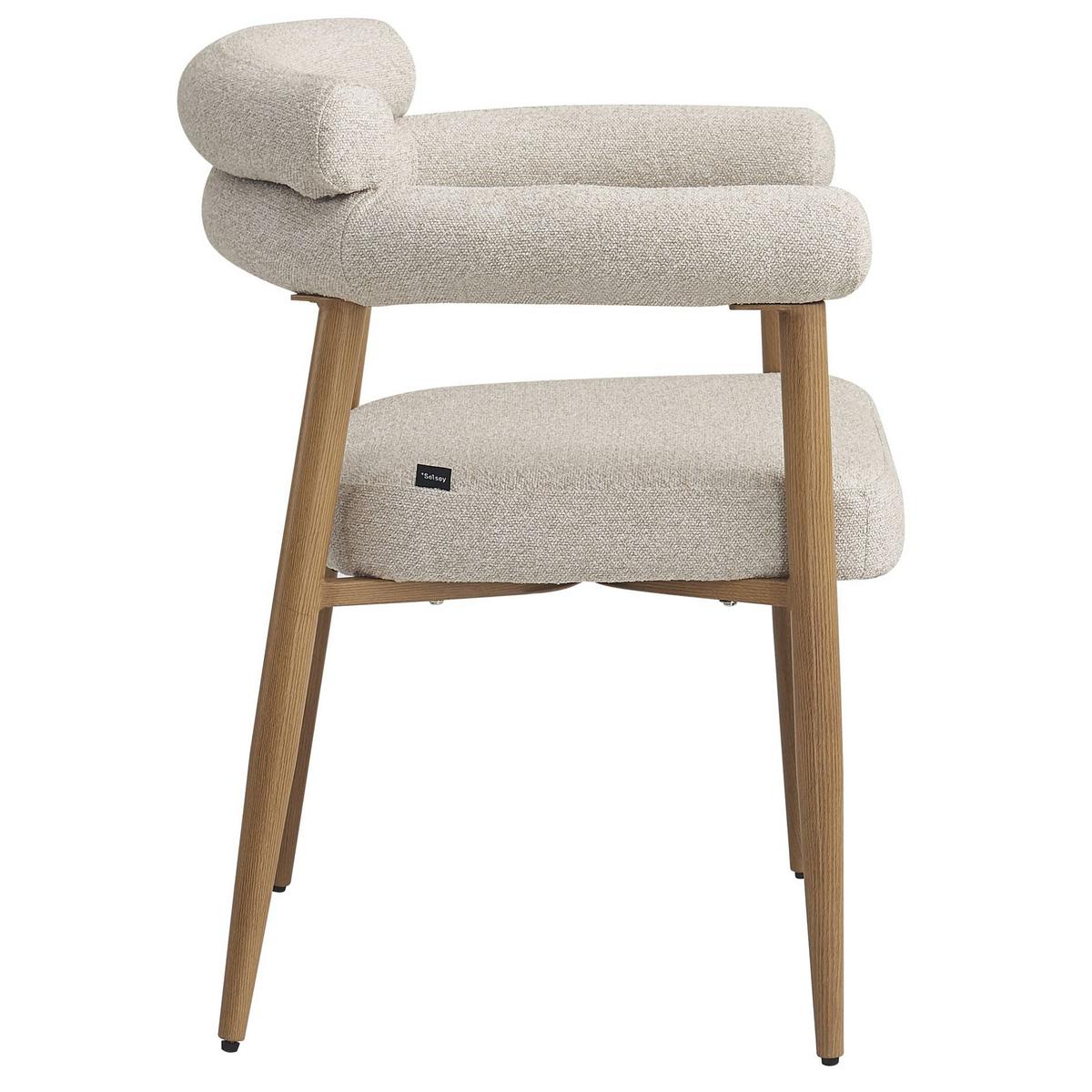 ESSZIMMERSTUHL Pragess Beige/Eiche Natur - Beige, Textil/Metall (64/80/60cm) - Selsey