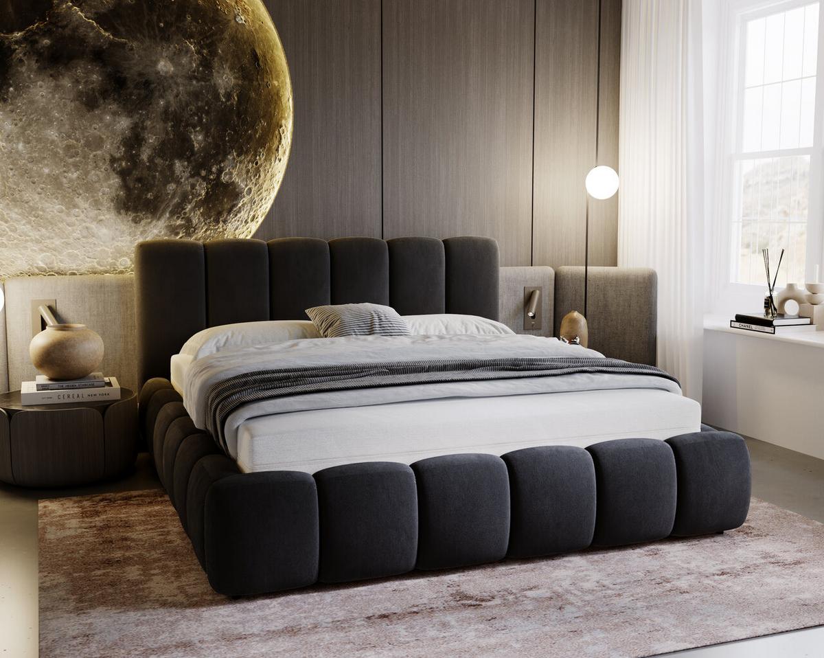 POLSTERBETT Cloud 180x200 Anthracite - Anthrazit, Textil (180/200cm) - Graingold