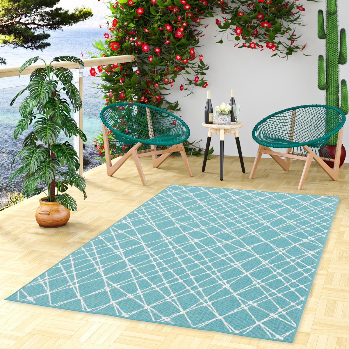 IN- UND OUTDOOR TEPPICH BEIDSEITIG CAPE COD STREIFEN - Mintgrün, Textil (120/160cm) - Pergamon