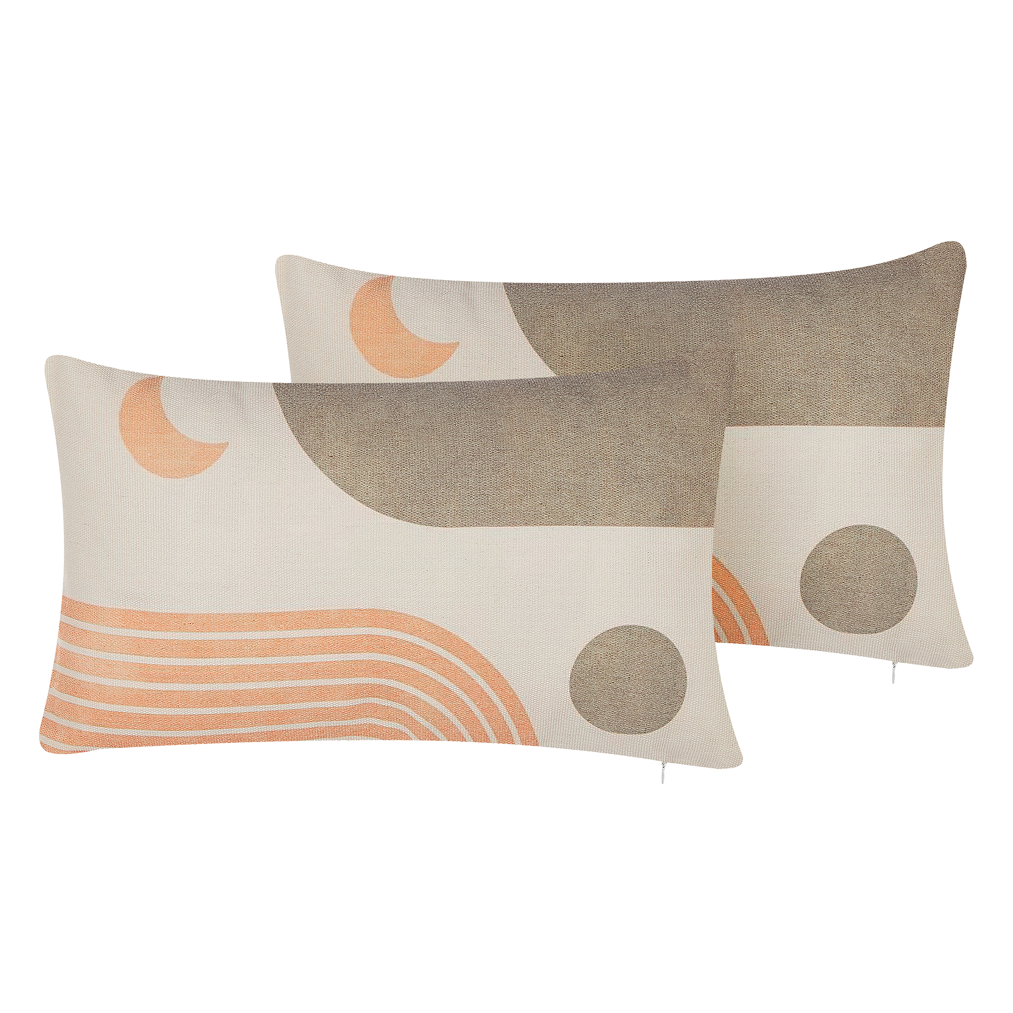 DEKOKISSEN 2er-Set Bunt 30/50 cm Melampodium - Multicolor, Naturmaterialien/Textil (30/50cm) - Beliani