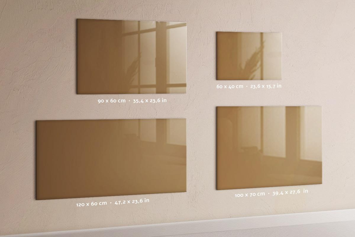 MAGNETTAFEL 100x70 Beige schwarzer Marker - Beige, Glas (100/0.4/70cm) - TULUP