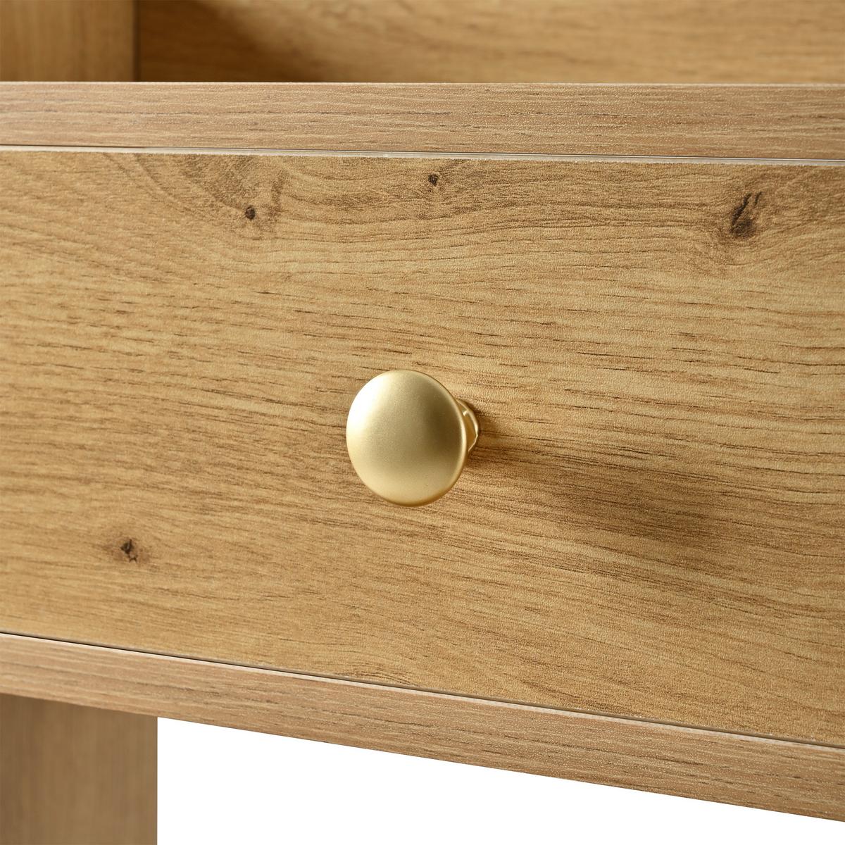 SCHUHSCHRANK holz-optik 110 cm mit 4 klapptüren & 2 schubladen - Naturfarben, Holzwerkstoff (110/100/26cm) - Urban Meuble