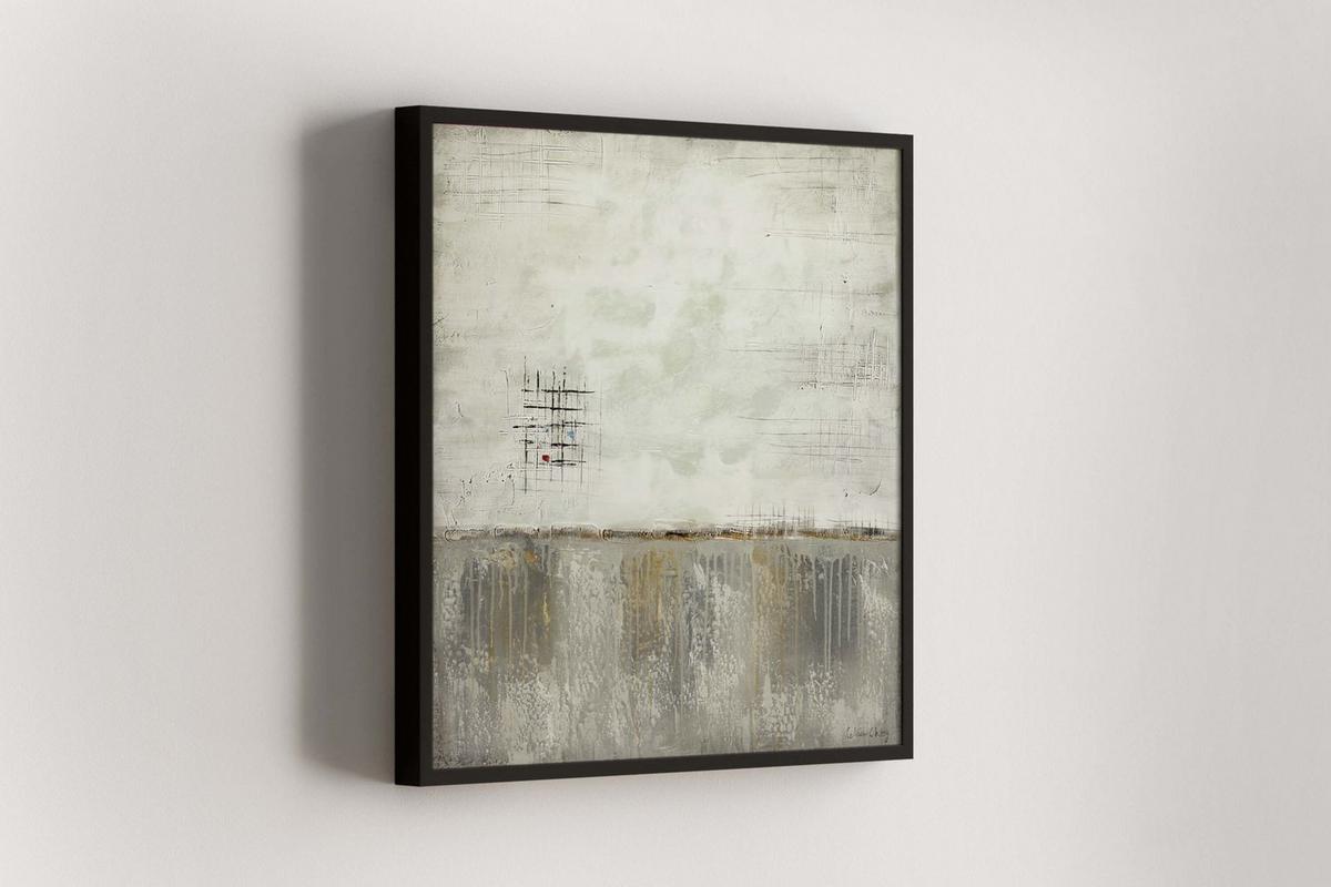 ACRYLBILD HANDGEMALT 80/80 cm - Beige/Grau, Holz/Textil (80/80cm) - KUNSTLOFT