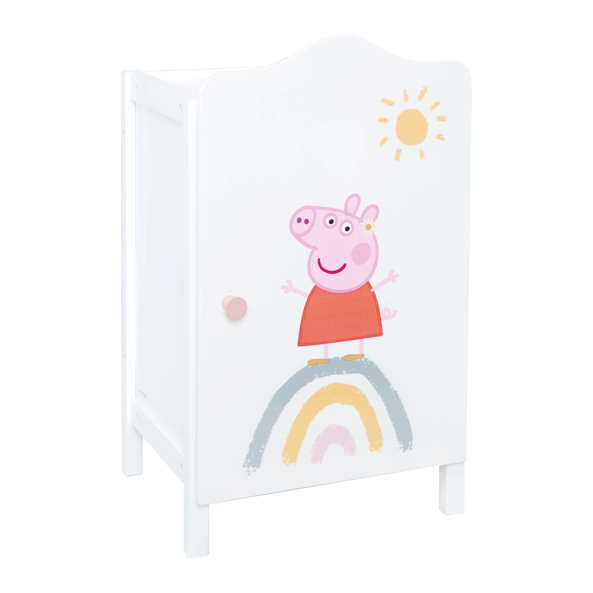 PUPPENKLEIDERSCHRANK Peppa Pig - Weiß, Holzwerkstoff (29.5/52/26cm) - Roba