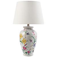 TISCHLAMPE Weiß Acrosso - Blau/Pink, Keramik (32/32/56cm) - Beliani
