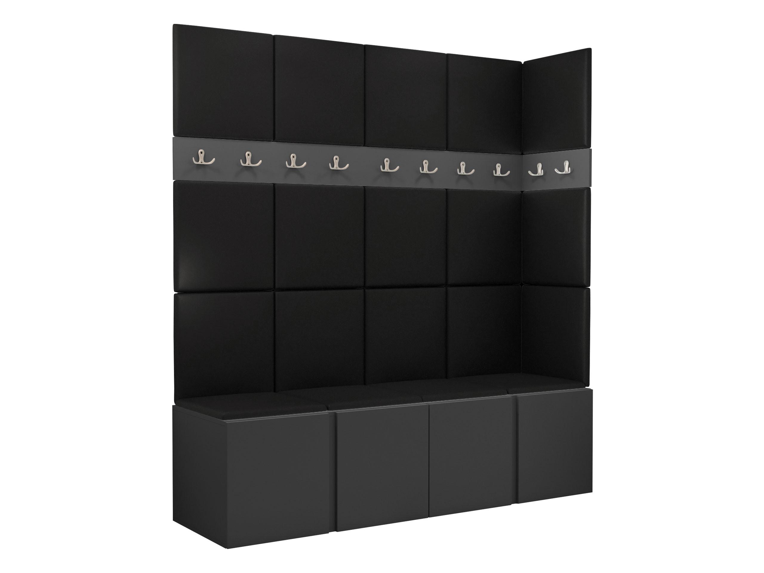 GARDEROBEN-SET Orion II - Graphitfarben/Schwarz, Holzwerkstoff/Kunststoff (168/186/46cm) - MIRJAN24