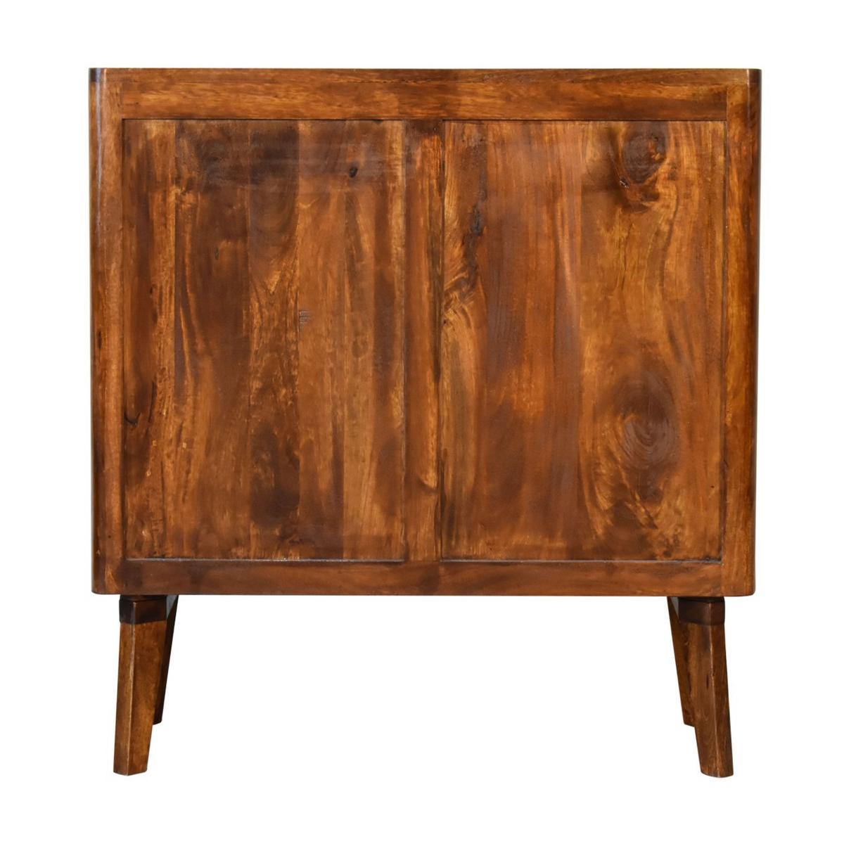 SCHRANK mit 2 Türen, 2 Regale, Nordische Beine, Braun - Messingfarben/Braun, Holz/Metall (75/80/35cm) - Artisan Furniture
