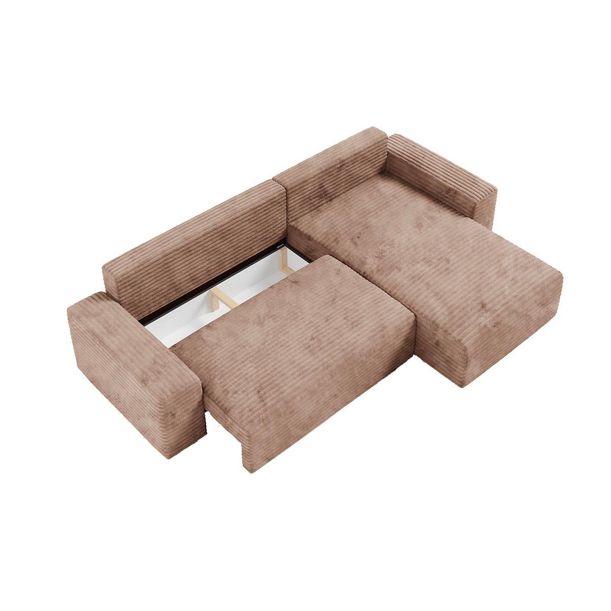 ECKSOFA Fabio 3 Sitzplätze Hellbraun - Braun, Holz (300/185cm) - Petits-meubles
