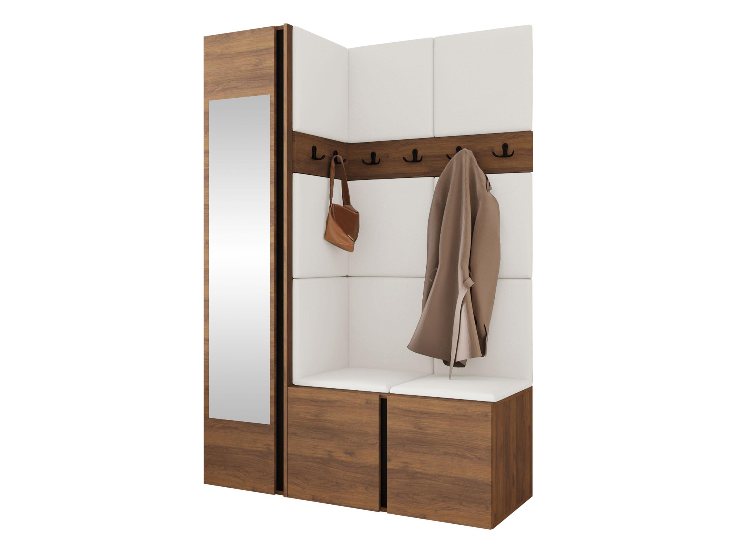 GARDEROBEN-SET Orion X - Nussbaumfarben/Weiß, Holzwerkstoff/Kunststoff (124/186/46cm) - MIRJAN24