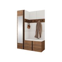 GARDEROBEN-SET Orion X - Nussbaumfarben/Weiß, Holzwerkstoff/Kunststoff (124/186/46cm) - MIRJAN24
