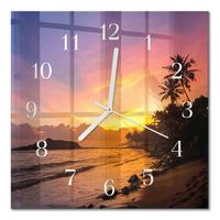 WANDUHR aus Glas 30x30 cm - Sonnenuntergang - Multicolor, Glas (30/30/0.4cm) - TULUP