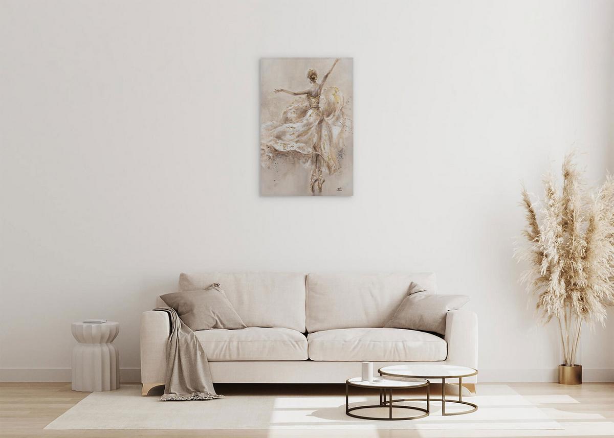ACRYLBILD HANDGEMALT 60/90 cm - Beige, Holz/Textil (60/90cm) - KUNSTLOFT