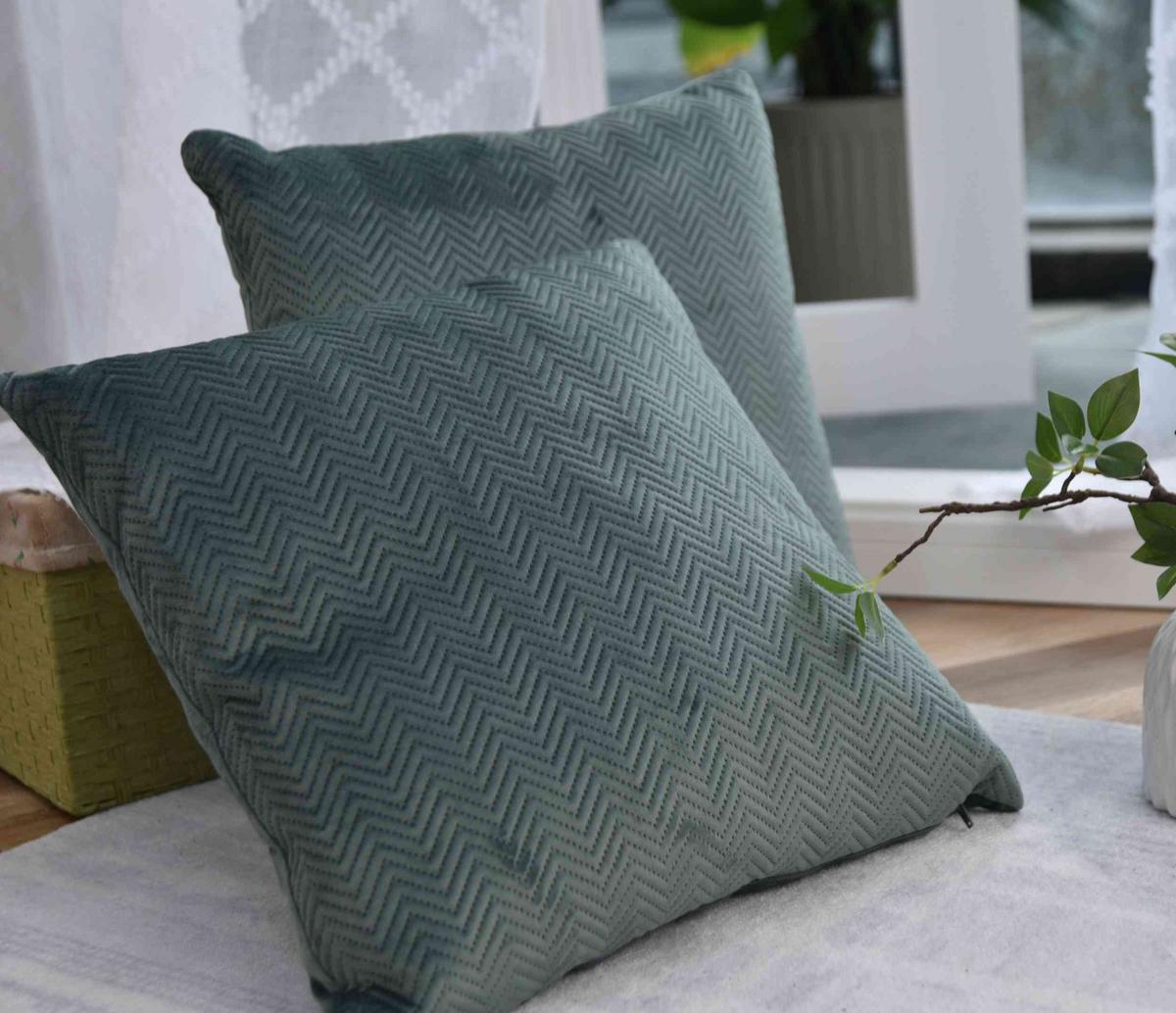 DEKOKISSEN Greta 45x45 cm Grün - Grün, Textil (45/45cm)