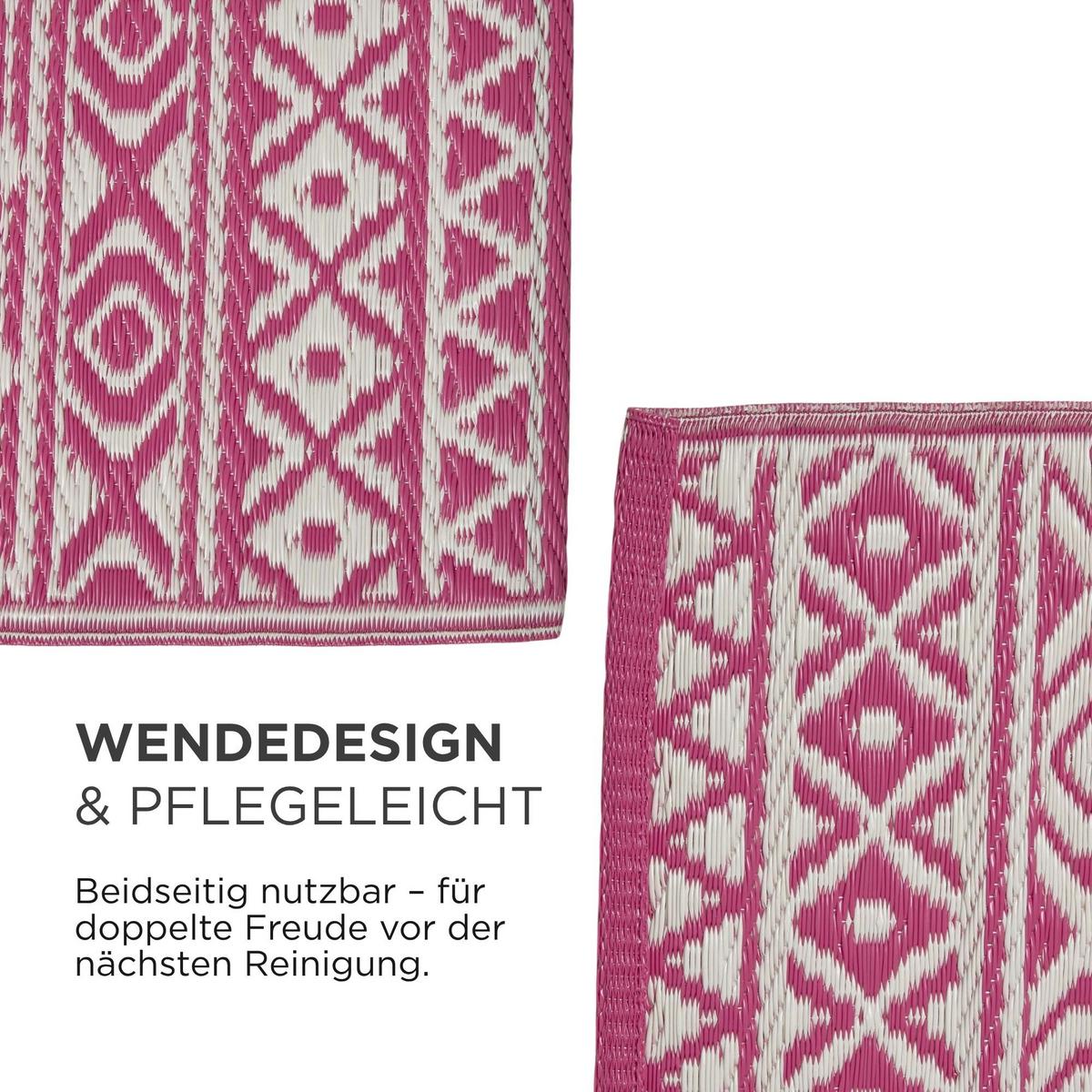 OUTDOORTEPPICH Tia, Ethno-Muster 120/180 cm - Pink, Kunststoff (120/180cm) - Homescapes