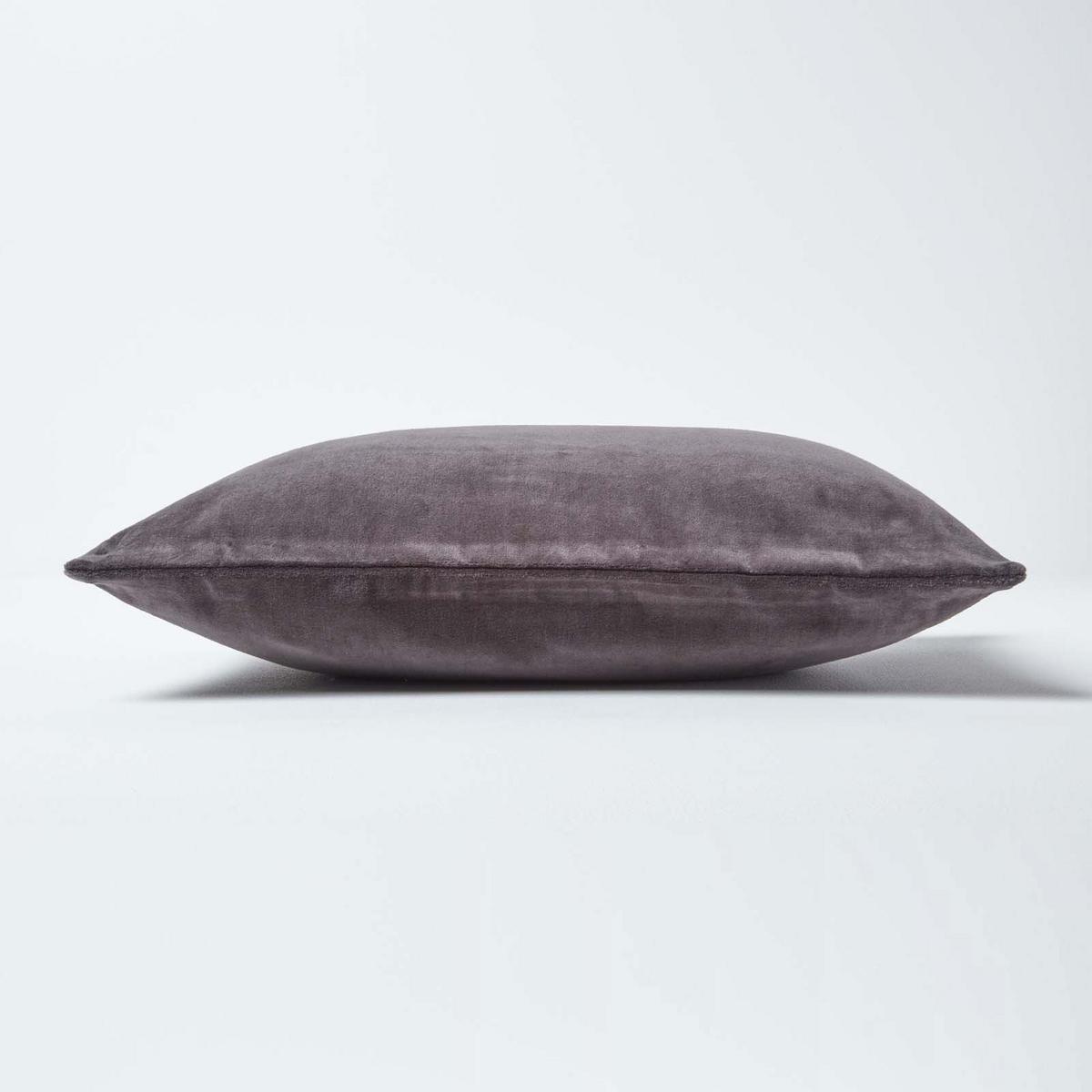 KISSENHÜLLE Baumwollsamt anthrazit 30/50 cm - Anthrazit, Textil (30/50cm) - Homescapes