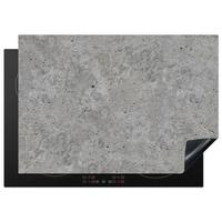 HERDABDECKPLATTE Beton - Schiefer - Grau - Struktur aus Beton Herdabdeckung Induktionsfeld 75x52 cm - Hellgrau, Kunststoff (75/52/0.2cm) - MuchoWow