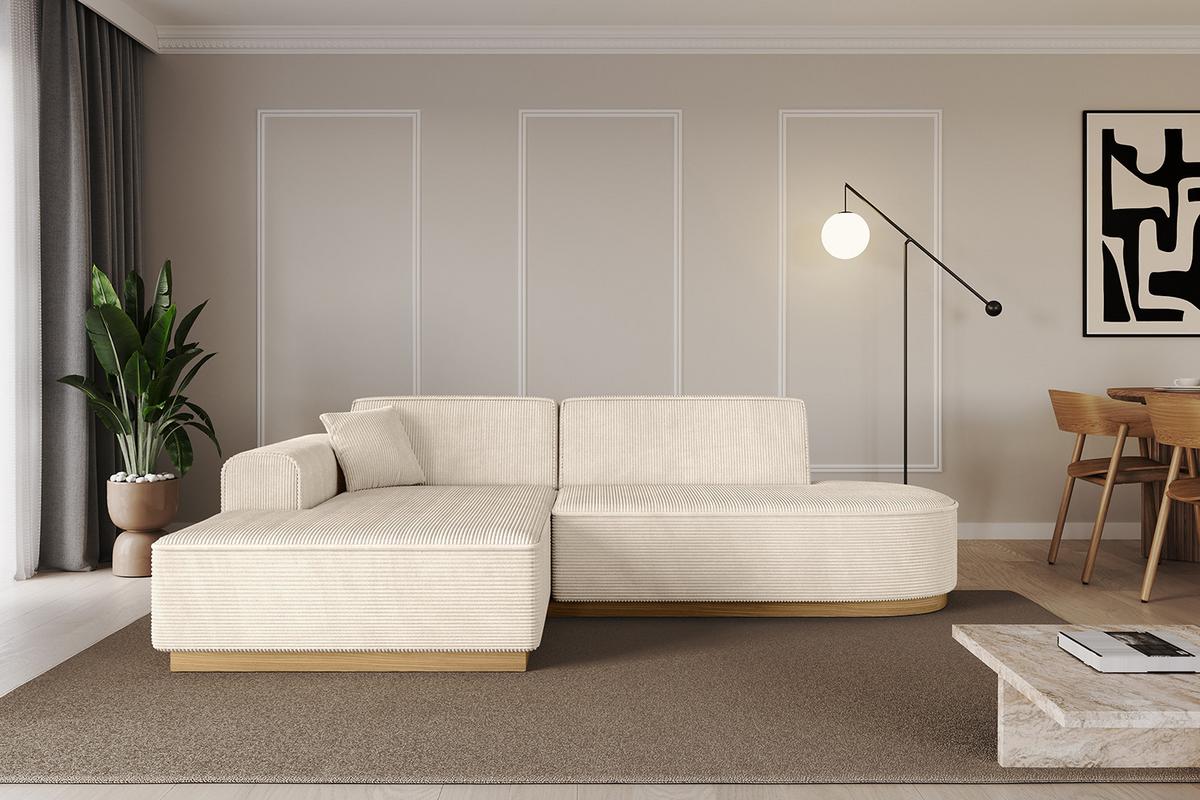 ECKSOFA Ottomane Links IREA-L1-v2 - 232x165x80 cm Beige - Beige, Holzwerkstoff/Textil (232/165cm) - ALTDECOR