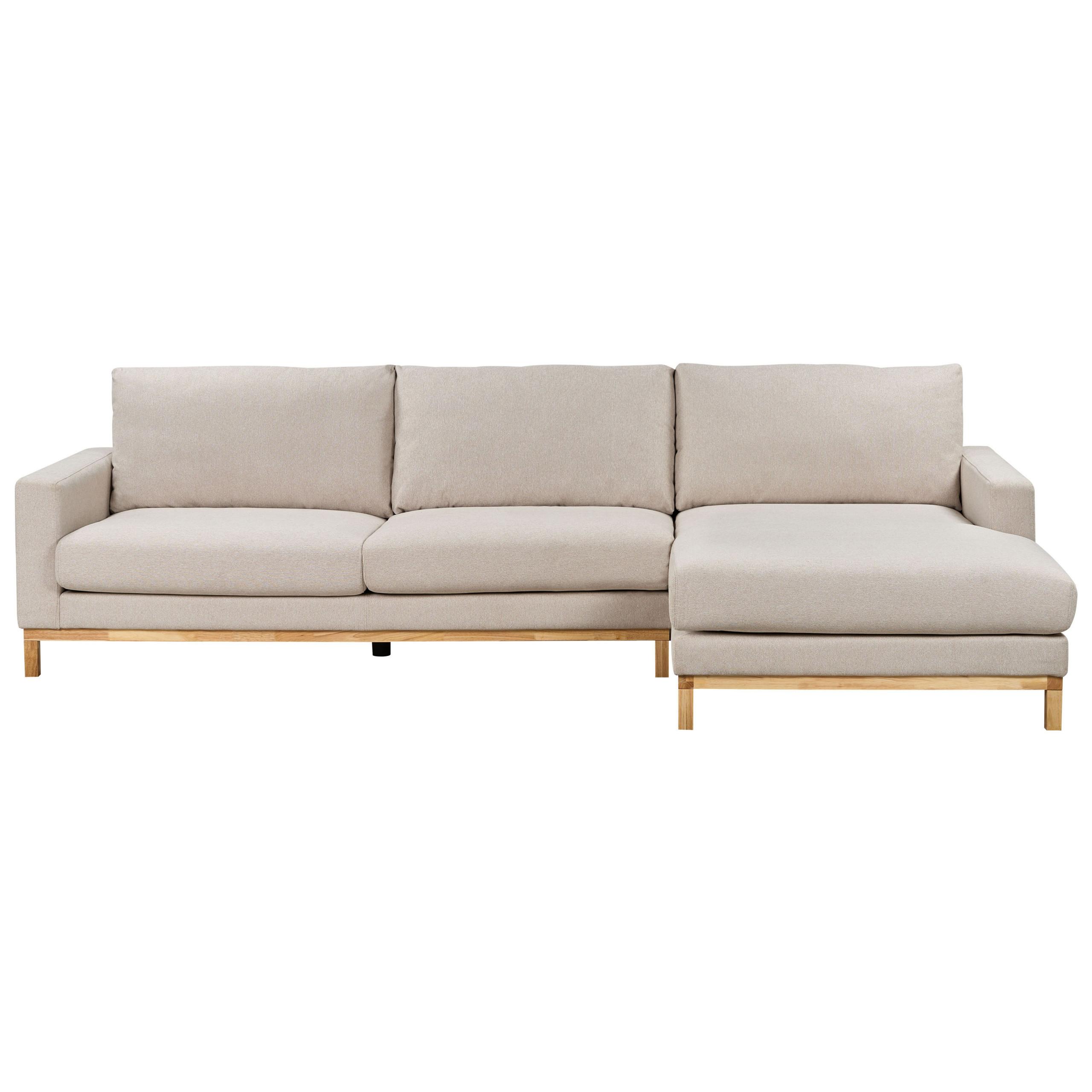 ECKSOFA 4-Sitzer Stoff Beige linksseitig Siggard - Beige/Braun, Textil (321/168cm) - Beliani