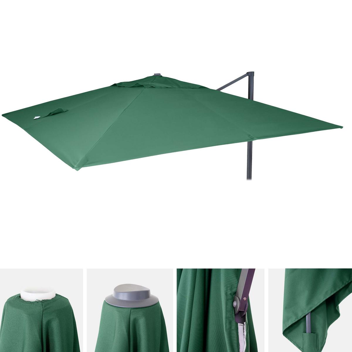 ERSATZ-BEZUG FÜR SCHIRM Dunkelgrün - Dunkelgrün, Textil (295/395cm) - MCW