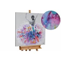 ÖLGEMÄLDE 80/80 cm - Lila/Weiß, Holz/Textil (80/80cm) - KUNSTLOFT