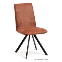 ESSZIMMERSTUHL (8er-Set) Datja 47x92x60 Schwarz/Cognac - Cognac/Schwarz, Kunststoff (60/92/47cm) - 58aufmkessel