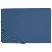 SPANNBETTLAKEN 200/200 cm Baumwolle Marineblau Janbu - Hellblau, Textil (200/200cm) - Beliani