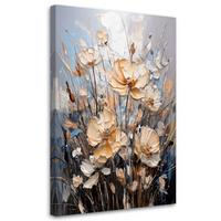 LEINWANDBILD Blumen 80x120cm - Beige, Textil (80/120cm) - Feeby