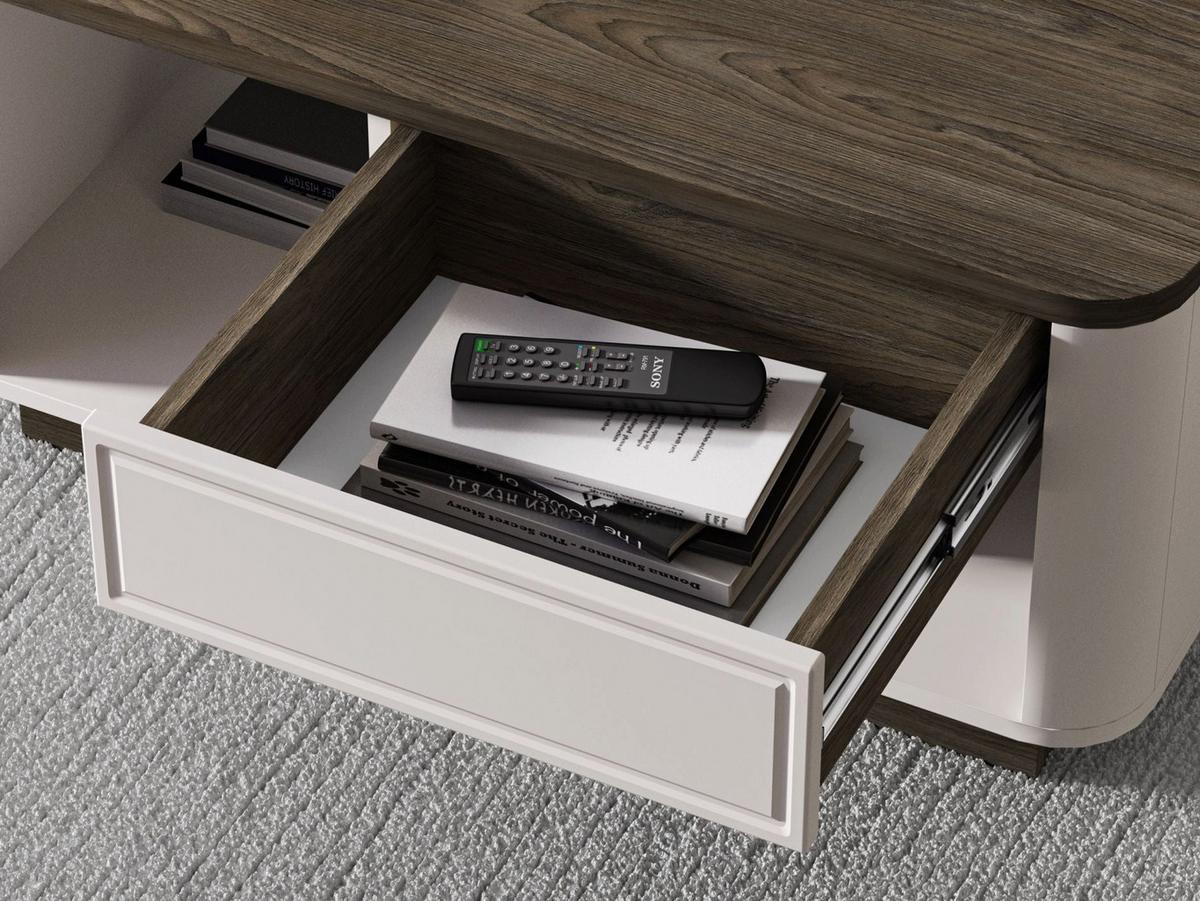 COUCHTISCH Velveto Kaschmir/Eicheoptik Dunkel 90 x 60 cm - Taupe, Holzwerkstoff (60/90/45cm) - Selsey