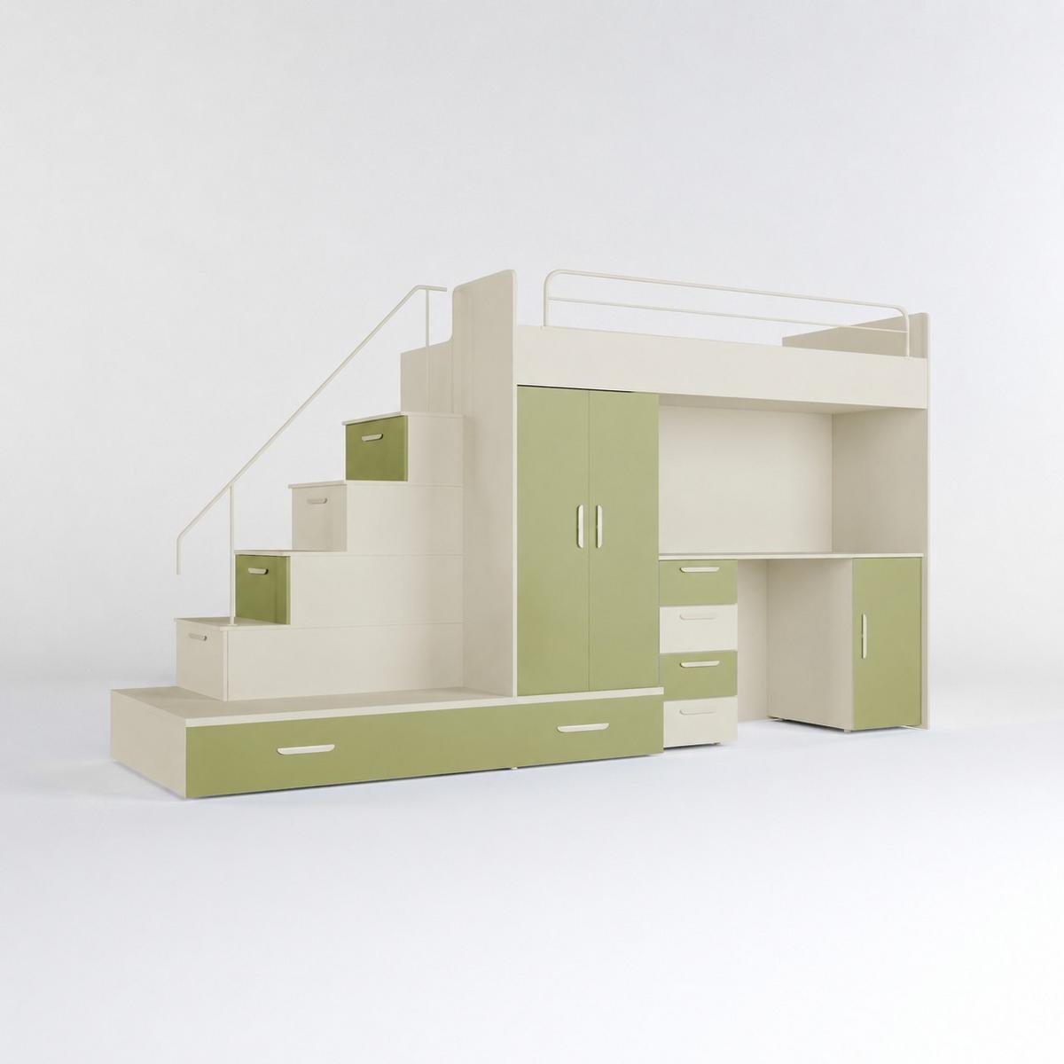 KASCHMIR Kinderset RAJ 5 MAT - Kaschmir/Olivgrün, Holzwerkstoff (320/180/86cm) - Lookway