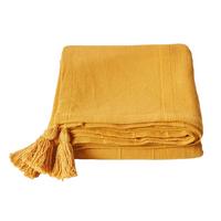 TAGESDECKE Rajput 255/360 cm, 100% Baumwolle - Dunkelgelb, Textil (225/360cm) - Homescapes